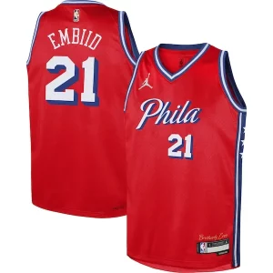 Joel Embiid Philadelphia Éclatant 76ers Jordan Brand Youth Swingman Jersey Statement Edition Red