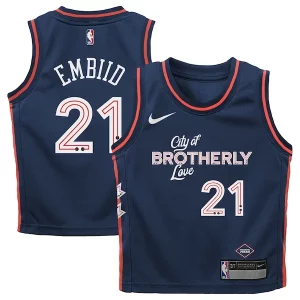 Joel Embiid Philadelphia 76ers Nike Preschool Swingman Refiné Replica Jersey City Edition Navy