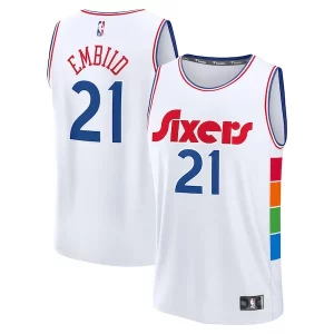 Joel Embiid Premium Philadelphia 76ers 2024/25 Fast Break Player Jersey City Edition White