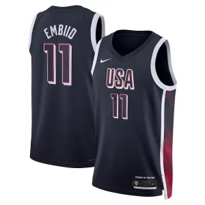 Joel Embiid Unisex Nike Men's USA Basketball 2024 Swingman Exquisite Player Jersey Navy