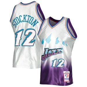 John Stockton Utah Jazz 1996/97 Notable Hardwood Classics 75th Anniversary Swingman Jersey Platinum