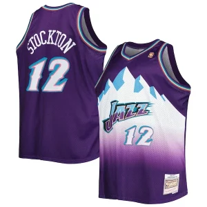 John Stockton Utah Jazz Big & Tall Hardwood Classics 1996/97 Notable Swingman Jersey Purple