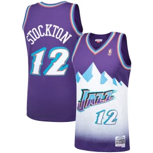 John Stockton Utah Dashing Jazz Hardwood Classics Swingman Jersey Purple