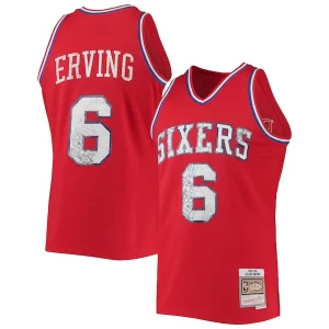 Julius Erving Philadelphia 76ers 1982/83 Admirable Hardwood Classics NBA 75th Anniversary Diamond Swingman Jersey Red