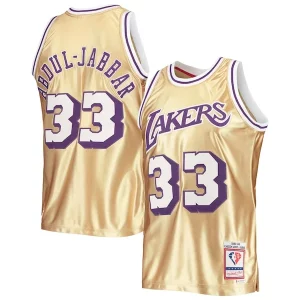 Kareem Abdul Jabbar Los Angeles Lakers 75th Incontournable Anniversary 1983/84 Hardwood Classics Swingman Jersey Gold