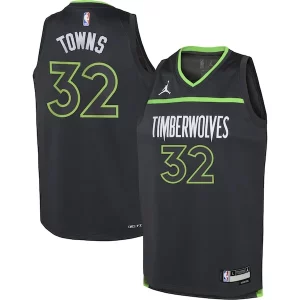 Karl Anthony Towns Minnesota Timberwolves Authentique Jordan Brand Youth Swingman Jersey Statement Edition Black