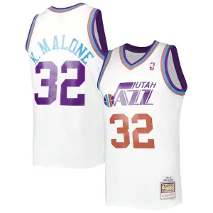 Karl Malone Utah Jazz 1991/92 Hardwood Classics Reload 3.0 Swingman Jersey White Élégant