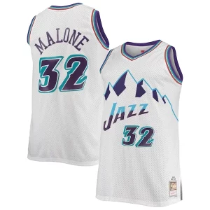 Karl Malone Utah Sophistiqué Jazz 1996/97 Big & Tall Hardwood Classics Swingman Jersey White/Purple