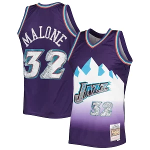 Karl Malone Utah Jazz Gracieux 1996/97 Hardwood Classics NBA 75th Anniversary Diamond Swingman Jersey Purple