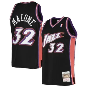 Karl Malone Vibrant Utah Jazz 2001/02 Hardwood Classics Swingman Jersey Black