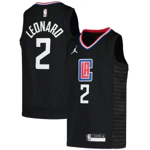 Kawhi Leonard Dashing LA Clippers Jordan Brand Youth 2020/21 Swingman Player Jersey Black Statement Edition