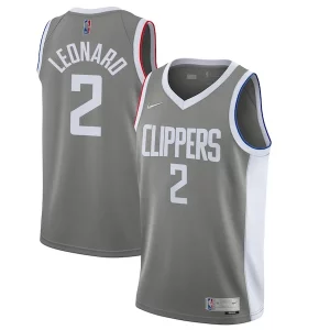 Kawhi Leonard LA Charming Clippers Nike 2020/21 Swingman Player Jersey Gray Earned Edition