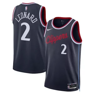 Kawhi Leonard LA Clippers Nike Unisex 2024/25 Élégant Swingman Jersey Navy Icon Edition