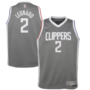 Kawhi Leonard LA Clippers Nike Youth 2020/21 Prime Swingman Player Jersey Gray Earned Edition