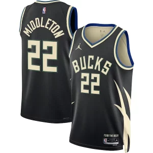 Khris Middleton Milwaukee Bucks Jordan Collectible Brand Unisex Swingman Jersey Statement Edition Black