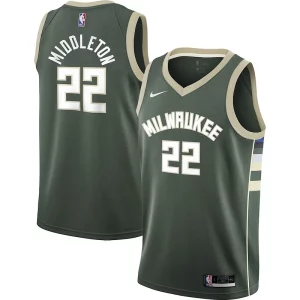 Khris Middleton Milwaukee Bucks Nike Youth 2021/22 Swingman Captivant Jersey Icon Edition Hunter Green