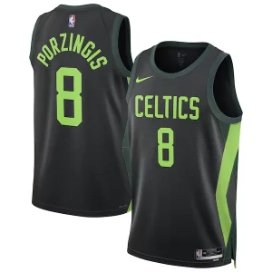 Kristaps Porzingis Boston Refiné Celtics Nike Unisex 2024/25 Swingman Player Jersey City Edition Black