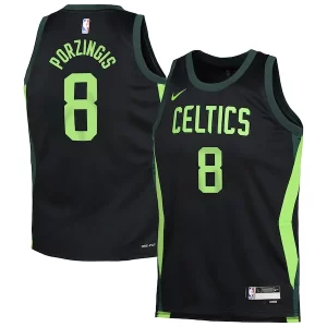 Kristaps Porzingis Boston Celtics Nike Youth 2024/25 Swingman Charming Player Jersey City Edition Black