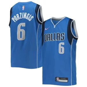 Kristaps Porzingis Dallas Mavericks Superbe Nike Youth 2021/22 Diamond Swingman Jersey Icon Edition Blue