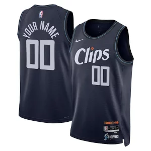 LA Clippers Nike Unisex 2023/24 Custom Swingman Exquisite Jersey Navy City Edition