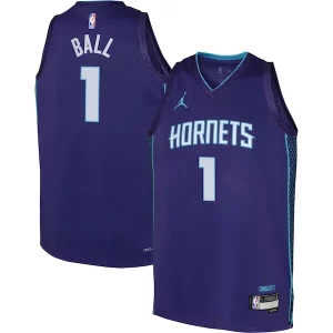 LaMelo Ball Charlotte Admirable Hornets Jordan Brand Youth Swingman Jersey Statement Edition Purple