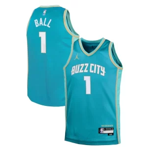 LaMelo Ball Charlotte Hornets Jordan Brand Youth Swingman Replica Éclatant Jersey City Edition Teal