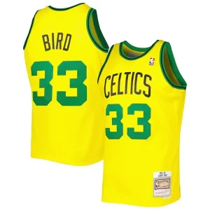 Larry Bird Boston Celtics Luxueux 1985 86 Hardwood Classics Reload 3.0 Swingman Jersey Gold