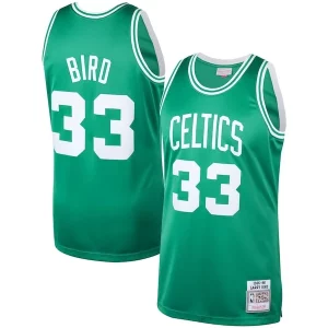 Larry Bird Personalisable Boston Celtics 1985/86 Hardwood Classics Authentic Jersey Kelly Green