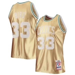 Larry Bird Boston Celtics Distingué 75th Anniversary 1985/86 Hardwood Classics Swingman Jersey Gold