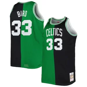 Larry Bird Boston Celtics Big & Tall Hardwood Classics 1985/86 Split Swingman Admirable Jersey Kelly Green/Black
