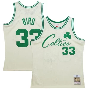 Larry Bird Boston Celtics Commémoratif Chainstitch Swingman Jersey Cream