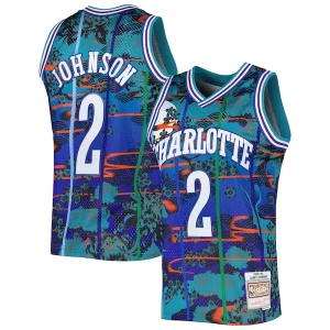 Larry Johnson Charlotte Hornets 1992/93 Hardwood Charming Classics Lunar New Year Swingman Jersey Teal