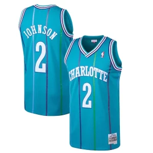 Larry Johnson Charlotte Hornets 1992/93 Hardwood Classics Swingman Jersey Bold Teal