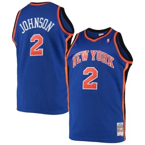 Larry Johnson New York Gracieux Knicks 1998/99 Big & Tall Hardwood Classics Swingman Jersey Blue
