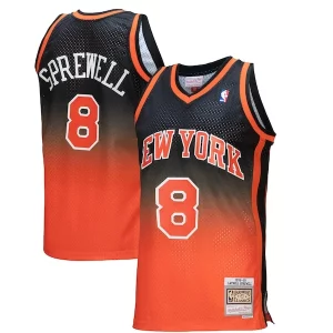 Latrell Sprewell New York Knicks 1998/99 Superbe Hardwood Classics Fadeaway Swingman Player Jersey Orange/Black
