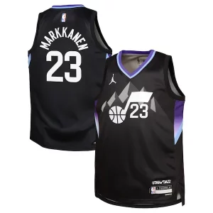 Lauri Markkanen Utah Exceptionnel Jazz Jordan Brand Youth Swingman Jersey Statement Edition Black