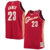 LeBron James Cleveland Cavaliers 2003/04 Big Unique & Tall Hardwood Classics Swingman Jersey Red