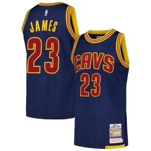 LeBron James Cleveland Cavaliers 2015/16 Hardwood Classics Authentic Jersey Distingué Navy