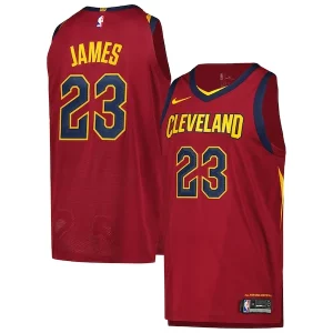 LeBron James Cleveland Cavaliers Nike Authentic Player Jersey Élégant Icon Edition Wine