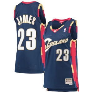 LeBron James Cleveland Cavaliers Unique Women's Hardwood Classics Swingman Jersey Navy