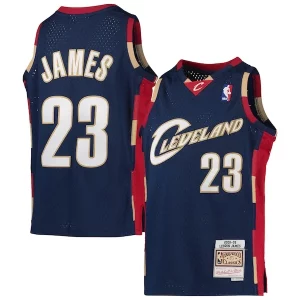 LeBron James Cleveland Cavaliers Youth 2008 09 Hardwood Classics Bold Swingman Jersey Navy