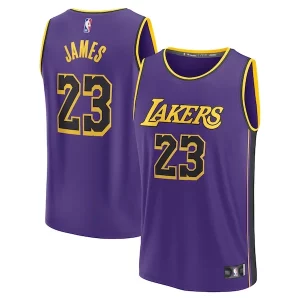 LeBron James Los Angeles Stylish Lakers 2022/23 Fast Break Replica Jersey Statement Edition Purple