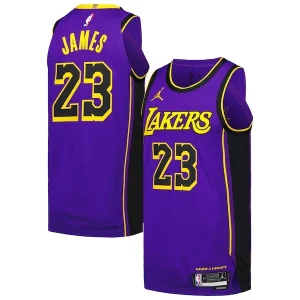 LeBron James Los Angeles Lakers Jordan Personalisable Brand Authentic Player Jersey Statement Edition Purple