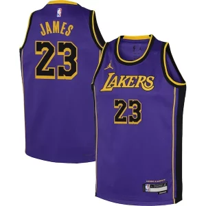 LeBron Premium James Los Angeles Lakers Jordan Brand Youth Performance Swingman Jersey Statement Purple