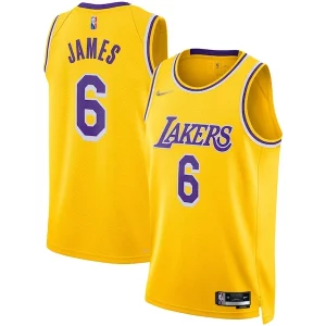 LeBron James Los Personalisable Angeles Lakers Nike 2021/22 Diamond Swingman Jersey Icon Edition Gold