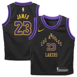 LeBron James Los Angeles Lakers Nike Preschool 2023/24 Swingman Replica Jersey City Edition Refiné Black