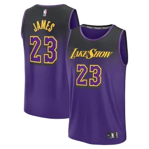 LeBron James Los Superbe Angeles Lakers Youth 2024/25 Fast Break Player Jersey City Edition Purple
