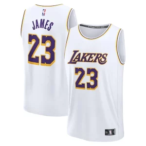 LeBron James Los Angeles Lakers Youth Admirable Fast Break Replica Player Jersey Association Edition White