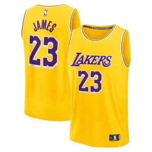 LeBron James Los Angeles Lakers Youth Fast Break Replica Player Jersey Icon Edition Prime Gold