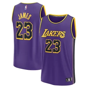 LeBron James Unique Los Angeles Lakers Youth Fast Break Replica Player Jersey Statement Edition Purple